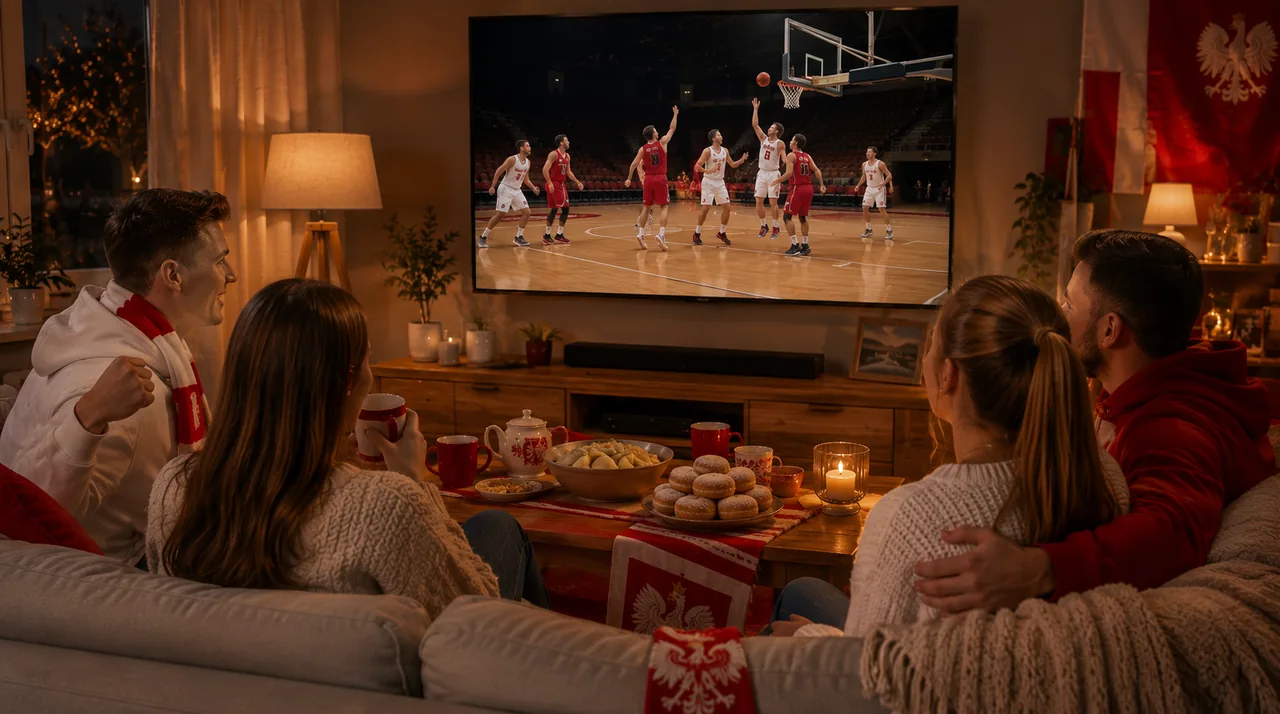 Koszykówka IPTV Polska — młodzież kibicująca meczowi koszykówki w akademiku